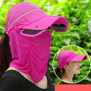 Palarie de dama model nou cu vizor si esarfa de soare