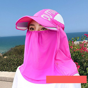 Palarie de dama model nou cu vizor si esarfa de soare