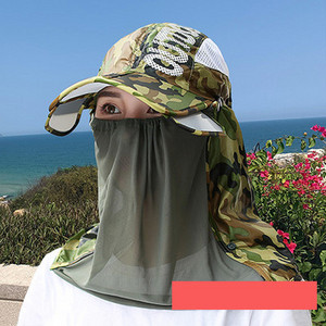 Palarie de dama model nou cu vizor si esarfa de soare