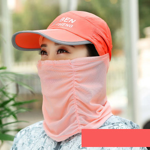 Palarie de dama model nou cu vizor si esarfa de soare