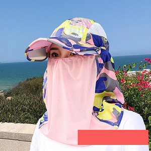 Palarie de dama model nou cu vizor si esarfa de soare