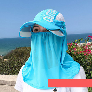 Palarie de dama model nou cu vizor si esarfa de soare