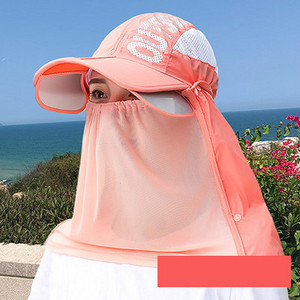 Palarie de dama model nou cu vizor si esarfa de soare