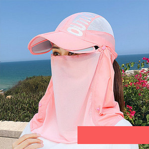 Palarie de dama model nou cu vizor si esarfa de soare