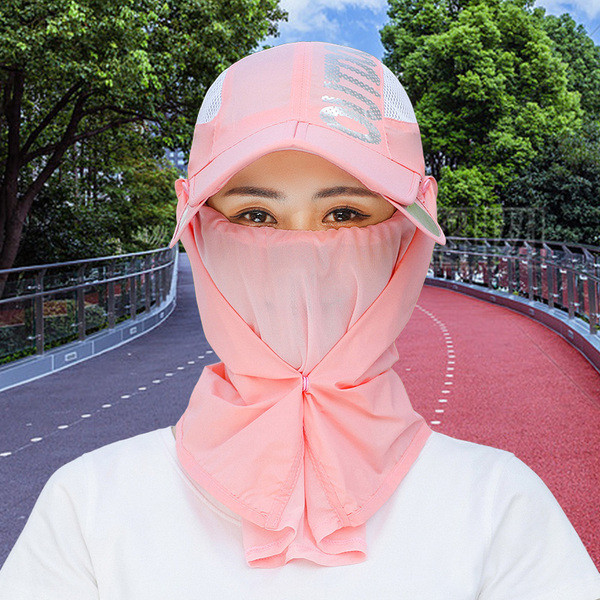 Palarie de dama model nou cu vizor si esarfa de soare