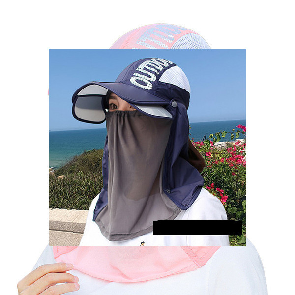 Palarie de dama model nou cu vizor si esarfa de soare