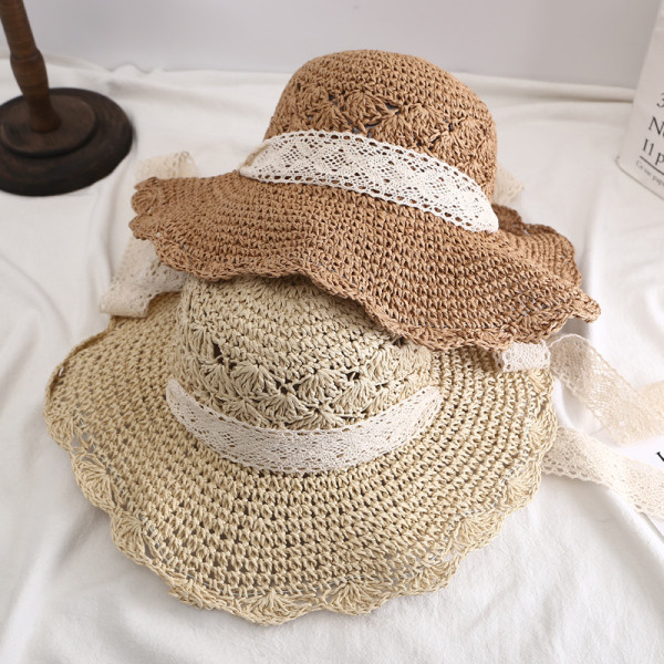 Palarie de plaja de vara cu panglica - multe modele