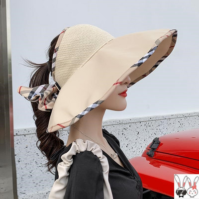 Palarie de vara dama cu franjuri si panglica