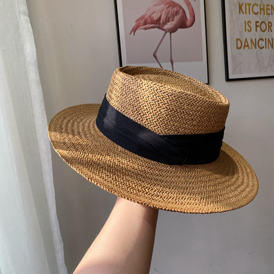 Νέο γυναικείο ψάθινο καπέλο με περιφέρια