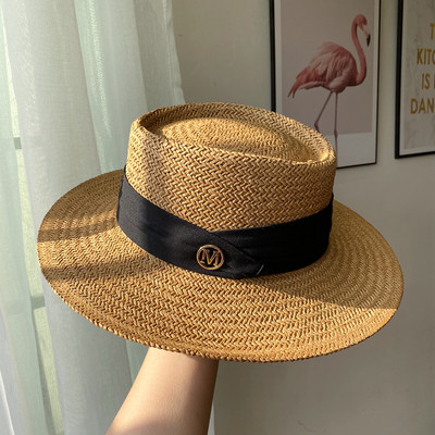 Νέο γυναικείο ψάθινο καπέλο με περιφέρια