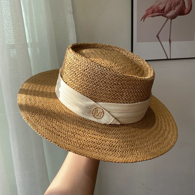 Νέο γυναικείο ψάθινο καπέλο με περιφέρια