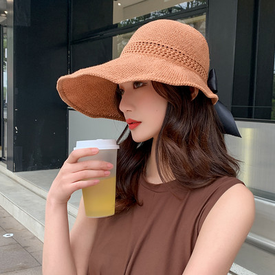 Μοντέρνο γυναικείο καπέλο με κορδέλα-δύο μοντέλα