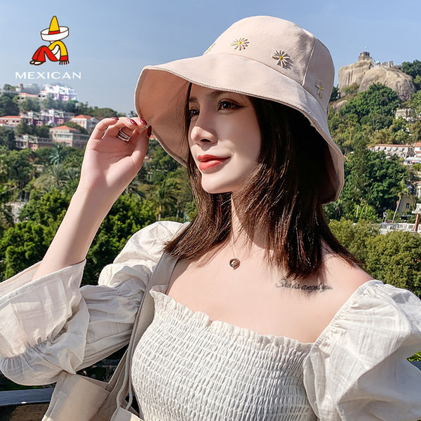 Pălărie de pescuit de damă modernă cu broderie - două modele