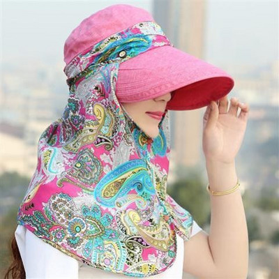 Γυναικείο αντηλιακό καπέλο με γείσο και κασκόλ