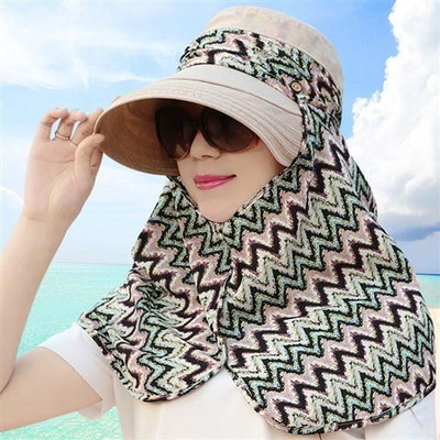 Γυναικείο αντηλιακό καπέλο με γείσο και κασκόλ