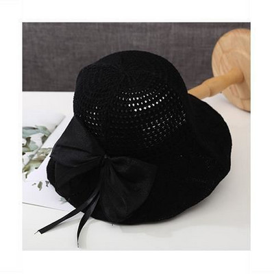 Palarie de plaja dama tricotata cu panglica