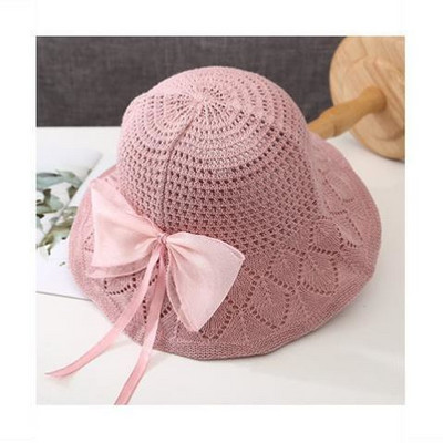 Palarie de plaja dama tricotata cu panglica