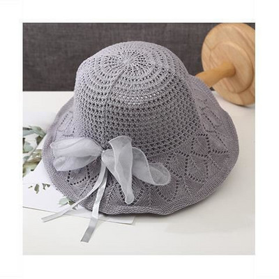 Palarie de plaja dama tricotata cu panglica