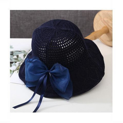 Palarie de plaja dama tricotata cu panglica