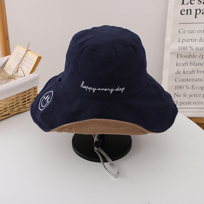 Palarie casual dama cu broderie si cravate