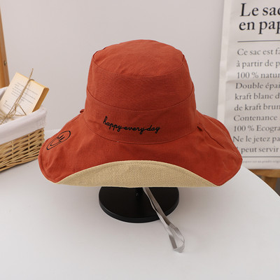 Palarie casual dama cu broderie si cravate