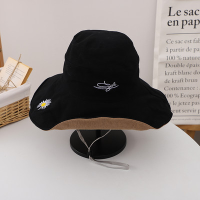 Palarie casual dama cu broderie si cravate