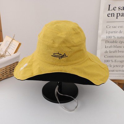 Palarie casual dama cu broderie si cravate