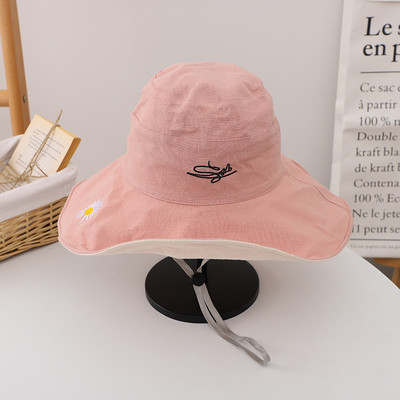 Palarie casual dama cu broderie si cravate