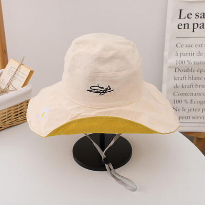 Palarie casual dama cu broderie si cravate