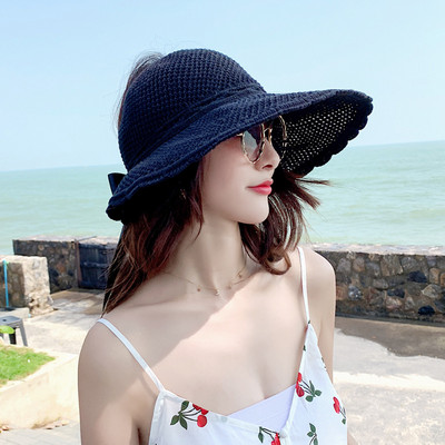 Vizor tip palarie textila de vara cu panglica