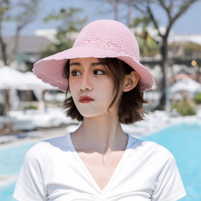 Vizor tip palarie textila de vara cu panglica