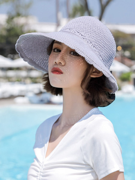 Vizor tip palarie textila de vara cu panglica