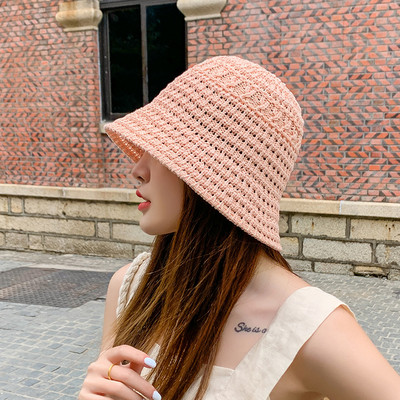 Πλεκτό γυναικείο ψάθινο καπέλο