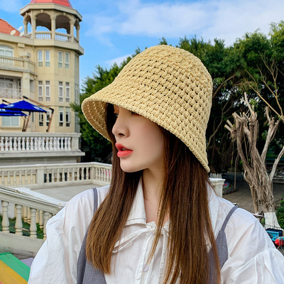 Πλεκτό γυναικείο ψάθινο καπέλο