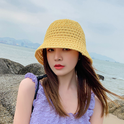 Πλεκτό γυναικείο ψάθινο καπέλο