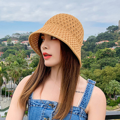 Πλεκτό γυναικείο ψάθινο καπέλο