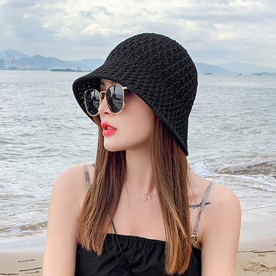 Πλεκτό γυναικείο ψάθινο καπέλο