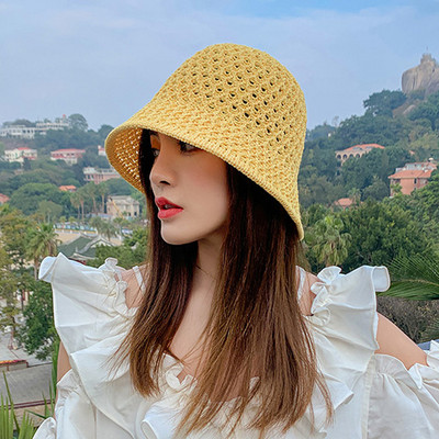 Πλεκτό γυναικείο ψάθινο καπέλο