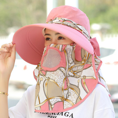 Καλοκαιρινό καπέλο νέο μοντέλο με κασκόλ και έγχρωμη εκτύπωση