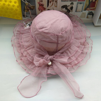 Γυναικείο καπέλο σε ρετρό στιλ με τούλι και  πέρλες