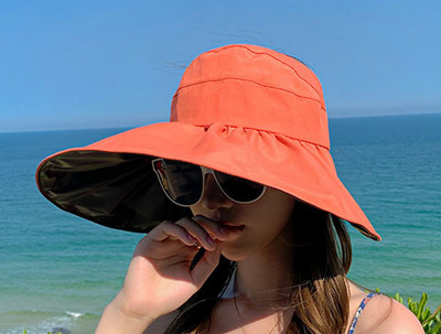 Γυναικείο αντηλιακό καπέλο με μεγάλο χείλος