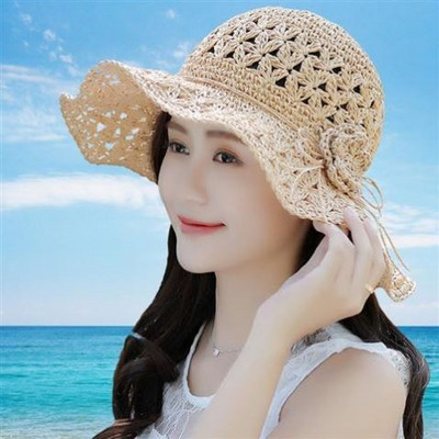 Palarie de paie de dama cu franjuri