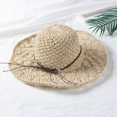 Palarie de paie de dama cu franjuri