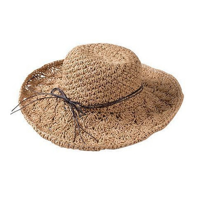 Palarie de paie de dama cu franjuri