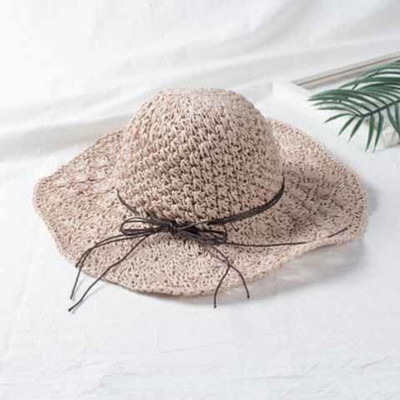 Palarie de paie de dama cu franjuri