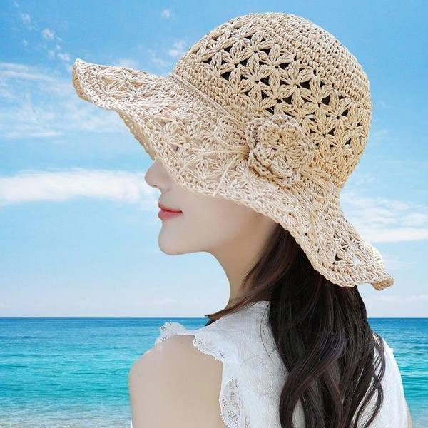 Palarie de paie de dama cu franjuri