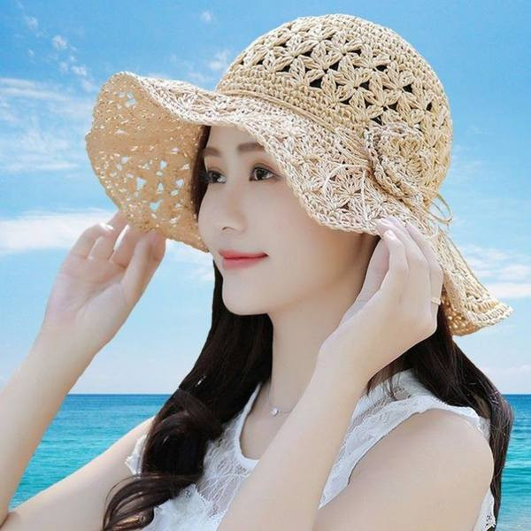 Palarie de paie de dama cu franjuri