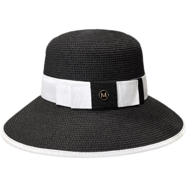 Pălărie de paie pentru femei cu protecție solară cu panglică