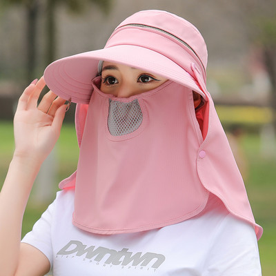 Palarie de dama model nou cu vizor si esarfa potrivita pentru vara