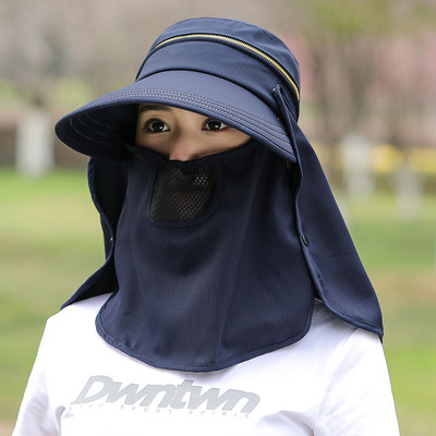 Palarie de dama model nou cu vizor si esarfa potrivita pentru vara